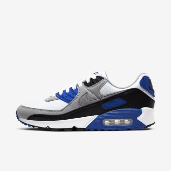 Nike Air Max 90 - Férfi Utcai Cipő - Fehér/Világos Szürke/Fekete/Szürke